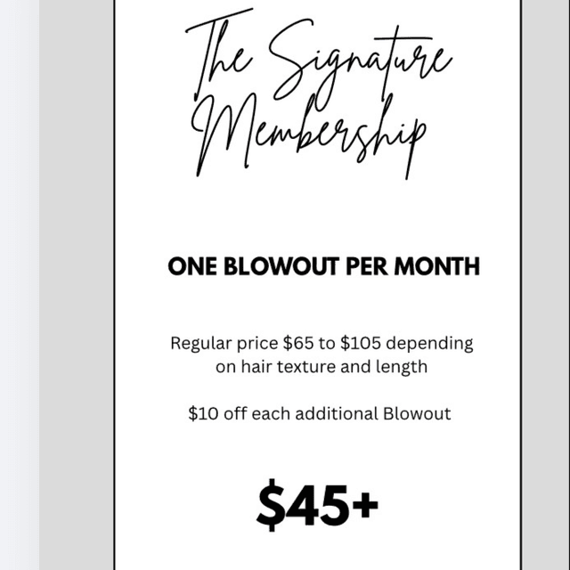 The Signature Membership at Beauty Blowout Bar Salon in San Antonio, TX